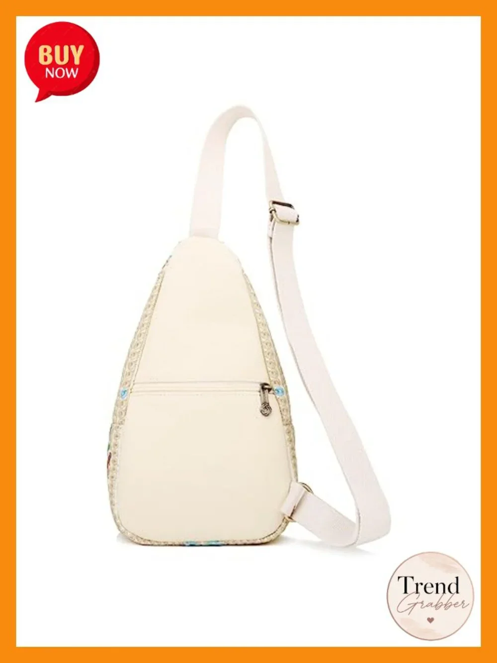 Vintage Embroidered Canvas Sling Backpack Crossbody Purse for Women
